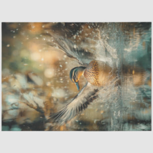 Papel De Seda Aterrissagem De Pato De Disco No Lago