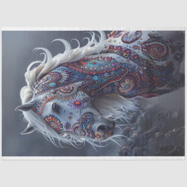 Papel De Seda Aura Pintada Indígena Americana (Frente )