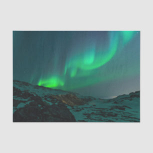 Papel De Seda Aurora boreal verde