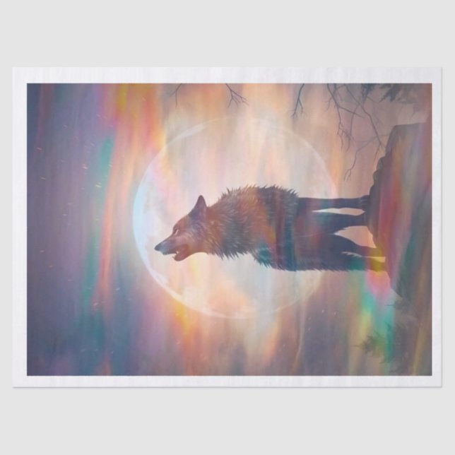 Papel De Seda Aurora Fog Wolf Tissue Paper (Frente )
