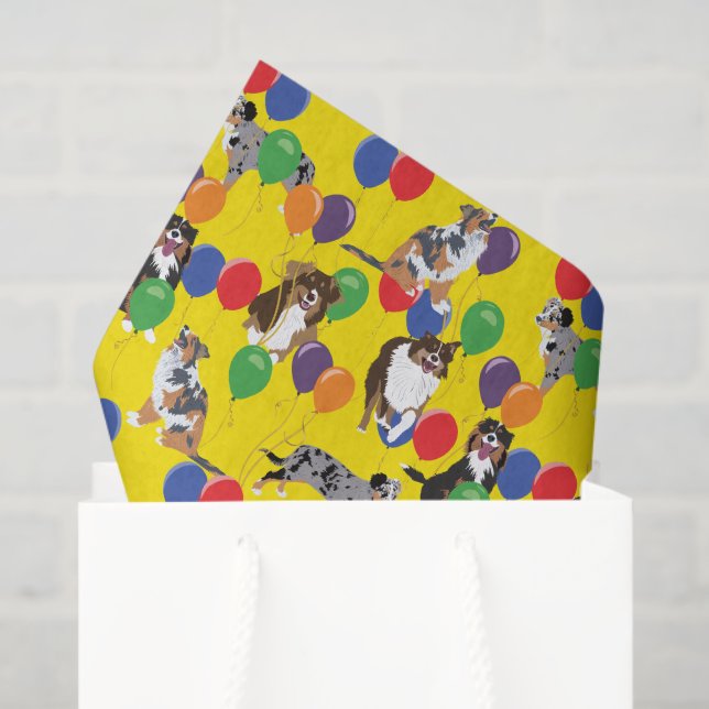 Papel De Seda Aussies - Prateleiras Australianas e Balões do Par (Sacola de presentes)