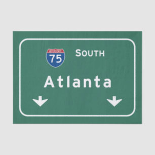 Papel De Seda Autoestrada da estrada nacional de Atlanta Geórgi