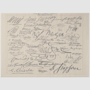 Papel De Seda Autografias do Script Familiar Pessoas II