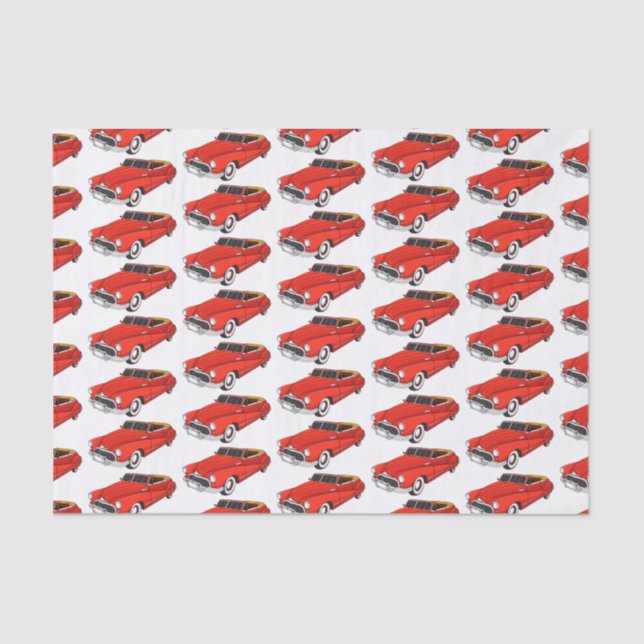 Papel De Seda Automóvel clássico vermelho 1948 (Frente )