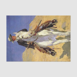 Papel De Seda “Autorretrato a Cavalo” por Frederic Remington
