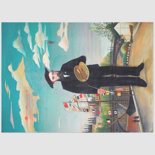 Papel De Seda autorretrato, paisagem, Rousseau (Frente )