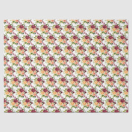 Papel De Seda Autumn Burgundy and Orange Floral