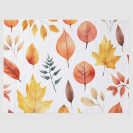 Papel De Seda Autumn Fall Deixa Terracotta Brown Boho Padrão