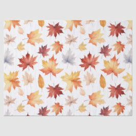 Papel De Seda Autumn Fall Deixa Terracotta Brown Boho Padrão