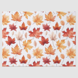Papel De Seda Autumn Fall Deixa Terracotta Brown Boho Padrão