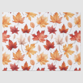 Papel De Seda Autumn Fall Deixa Terracotta Brown Boho Padrão