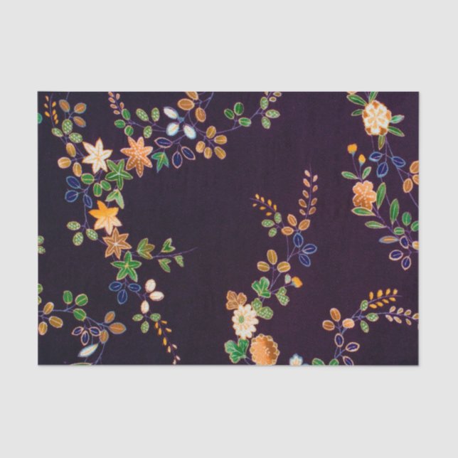 Papel De Seda Autumn Flower & Leaf, Design japonês (Frente )