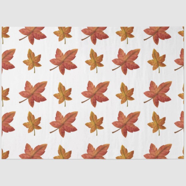 Papel De Seda Autumn Pumpkins and Leaves Series Design 23 (Frente )