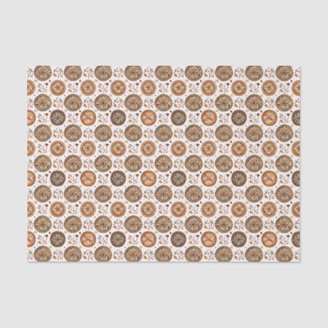 Papel De Seda Autumn Sunburst Citrus e Berries Patterno (Frente )