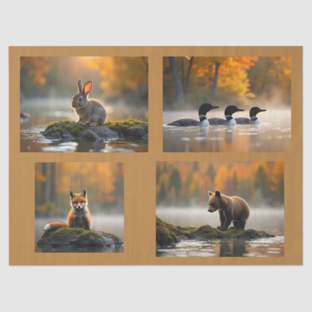 Papel De Seda Autumn Wildlife (Frente )