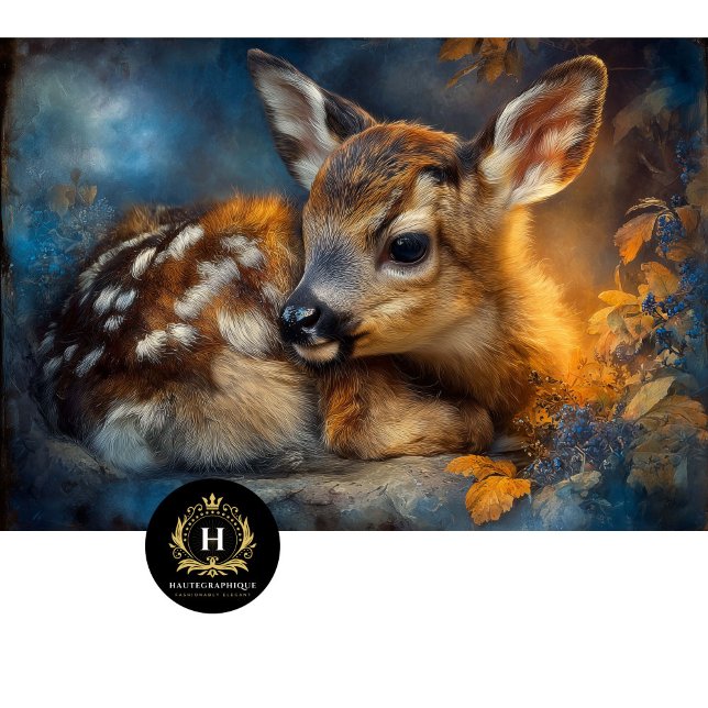 Papel De Seda Autumn Woodland Baby Fawn Portrait (Criador carregado)