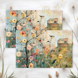 PAPEL DE SEDA AVE-DO-MAR NA DECOUPAÇÃO DE PRIMAVERA