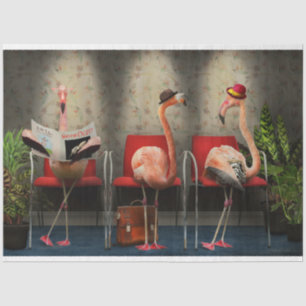 Papel De Seda Ave - Flamingo - Sala de vaias