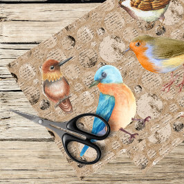 Papel De Seda aves aquáticas e fundo de colheita