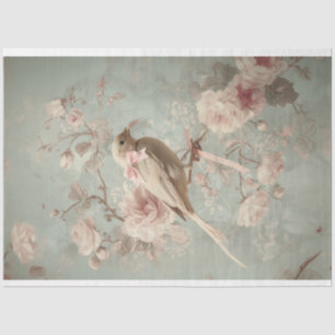 Papel De Seda Aves e Blossomas, Pastas Suaves, Arte Romântica