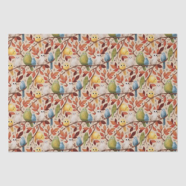 Papel De Seda Aves Engraçadas (Sapling) (Frente )