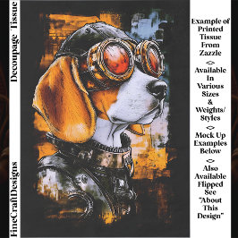 Papel De Seda Aviador Canino Steampunk Bonito Cachorro Beagle De