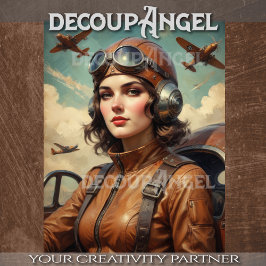 Papel De Seda Aviador Retroativo com Aviões em Estilo Vintage