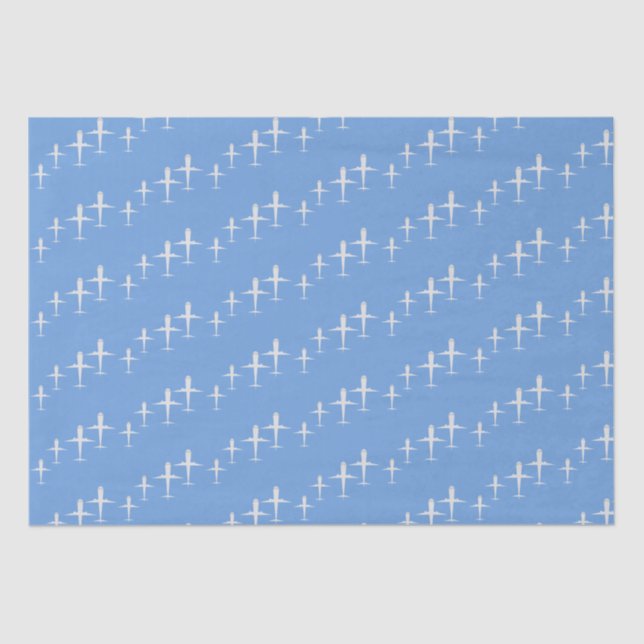 Papel De Seda Avião personalizado azul (Frente )