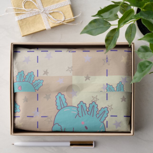 Papel De Seda Axolotl cômodo e adorável (Presente)