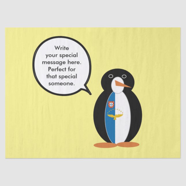 Papel De Seda Azorean Talking Ms Penguin Personalizada (Frente )