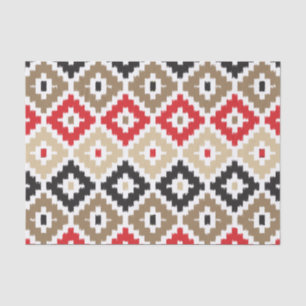 Papel De Seda Aztec Impressão Ikat Diamond Patterno Tribal