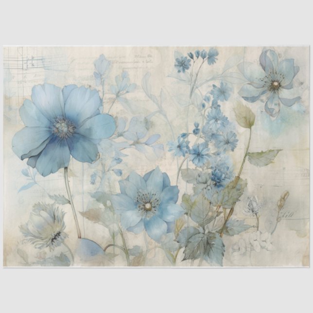 Papel De Seda Azul 14 (Frente )