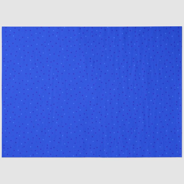 Papel De Seda Azul brilhante com bolinhas pequenas. (Frente )