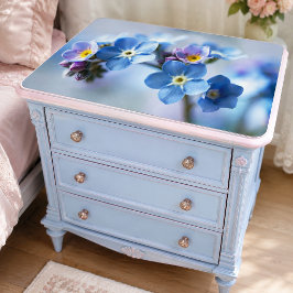 Papel De Seda Azul Celeste Vibrante Cottagecore Não-Me-Esqueças