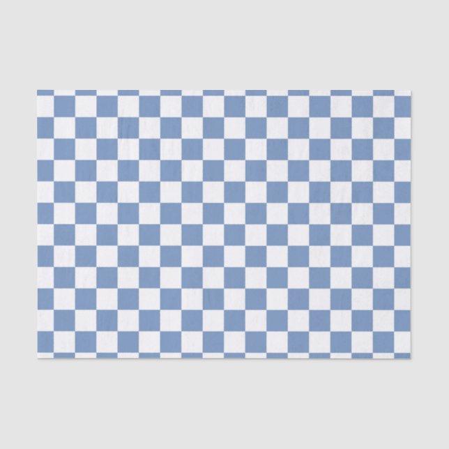 Papel De Seda Azul/Cinza e branco verificados (Frente )