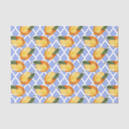 Papel De Seda Azul claro com limões