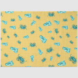 Papel De Seda Azul Claro e Dourado Série Náutica Design 12