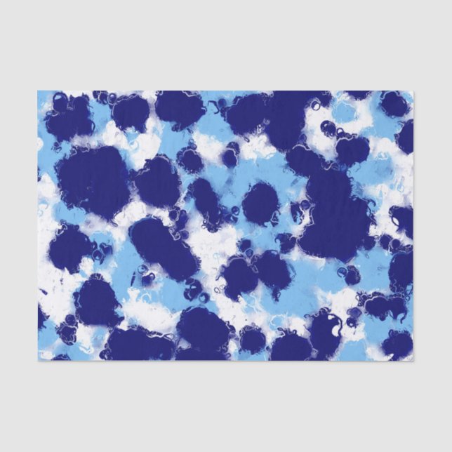 Papel De Seda Azul claro, Marinho e Abstrato branco (Frente )