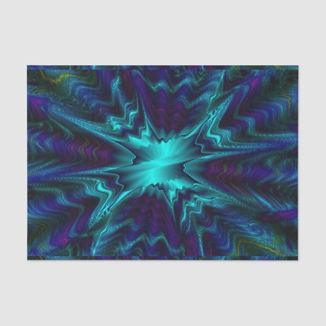 Papel De Seda Azul Cobalto Fractal (Frente )