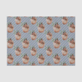 Papel De Seda Azul com Douradas faixas de diagnóstico com cesto