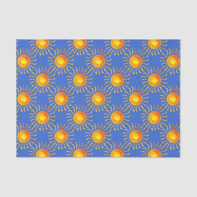 Papel De Seda Azul com Sol (Frente )
