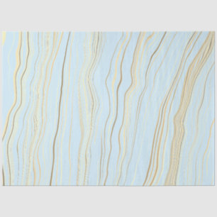 Papel De Seda Azul de Beachy Contemporâneo com Decoupage de Line