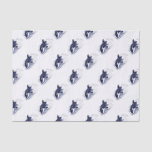 Papel De Seda Azul de quebra de orca