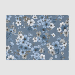 Papel De Seda Azul Ditsy Pastel Boho 70s Floral Vintage