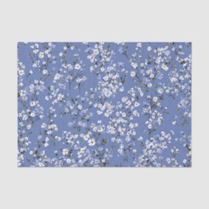 Papel De Seda Azul Ditsy Pastel Boho 70s Floral Vintage