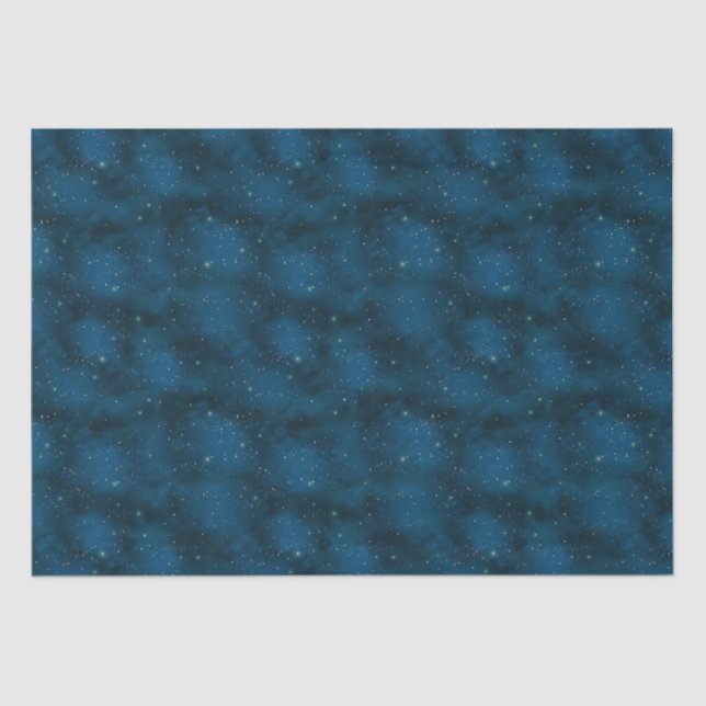Papel De Seda Azul e Branca da Noite Estelar Celestial (Frente )