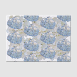 Papel de Seda Azul e Branco Chic de Hortênsias