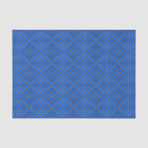 Papel De Seda Azul E Laranja Hidróntica Diamante Moderna Pop Art