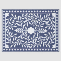 Azul Escuro 1 Decoupage Tradicional com Relevo de