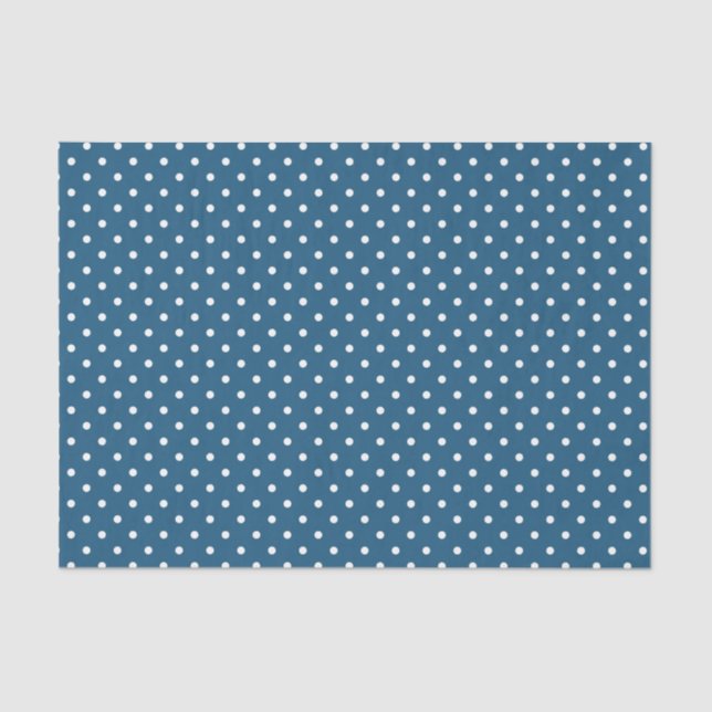 Papel De Seda Azul escuro com Bolinhas brancas (Frente )